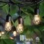 Outdoor String Lights with 10 Dropped Sockets, SHINE HAI UL-listed for Commercial and Industrial Use Linkable Light Strings, Perfect Patio Lights for DIY, 14 FT