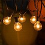 Christmas G40 Globe Edison Bulb String Light, UL Listed Qutdoor Hanging Tiki String Lightsfor Pergola Gazebo Pool Umbrella, Marquee Letters & Signs, 25Ft Black
